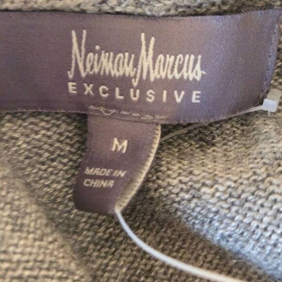 NWOT Neiman Marcus Womens Silk Cashmere Blend Open Front Cardigan Gray Sz Medium - Picture 2 of 11